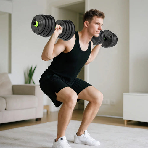 Adjustable Dumbbell Set, 3 in 1 Weights, 66lb with Connector, Non-Slip Grip
