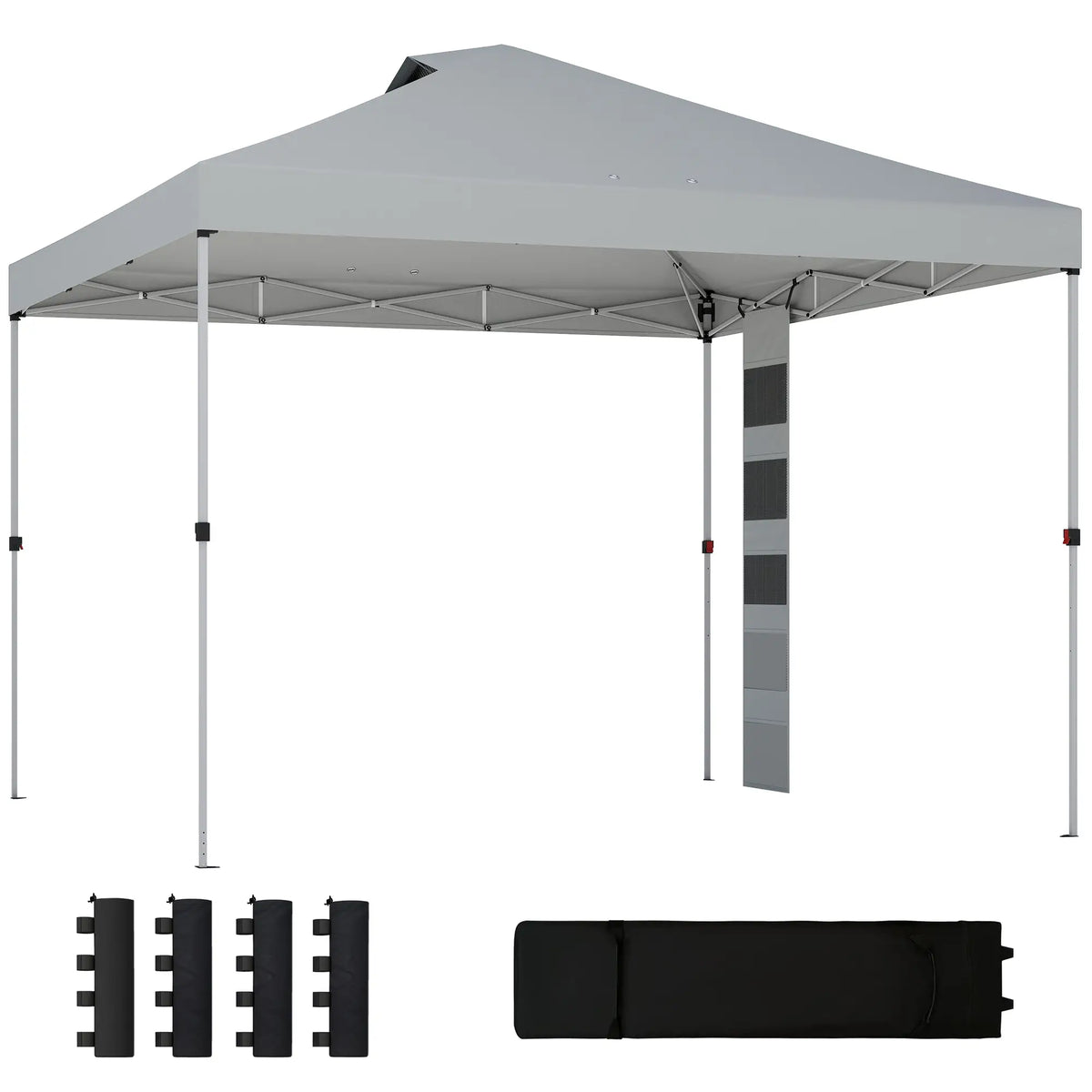 9.6 x 9.6 ft Pop Up Canopy Tent, UPF 50+, With Pockets, Sandbags, Wheeled Bag