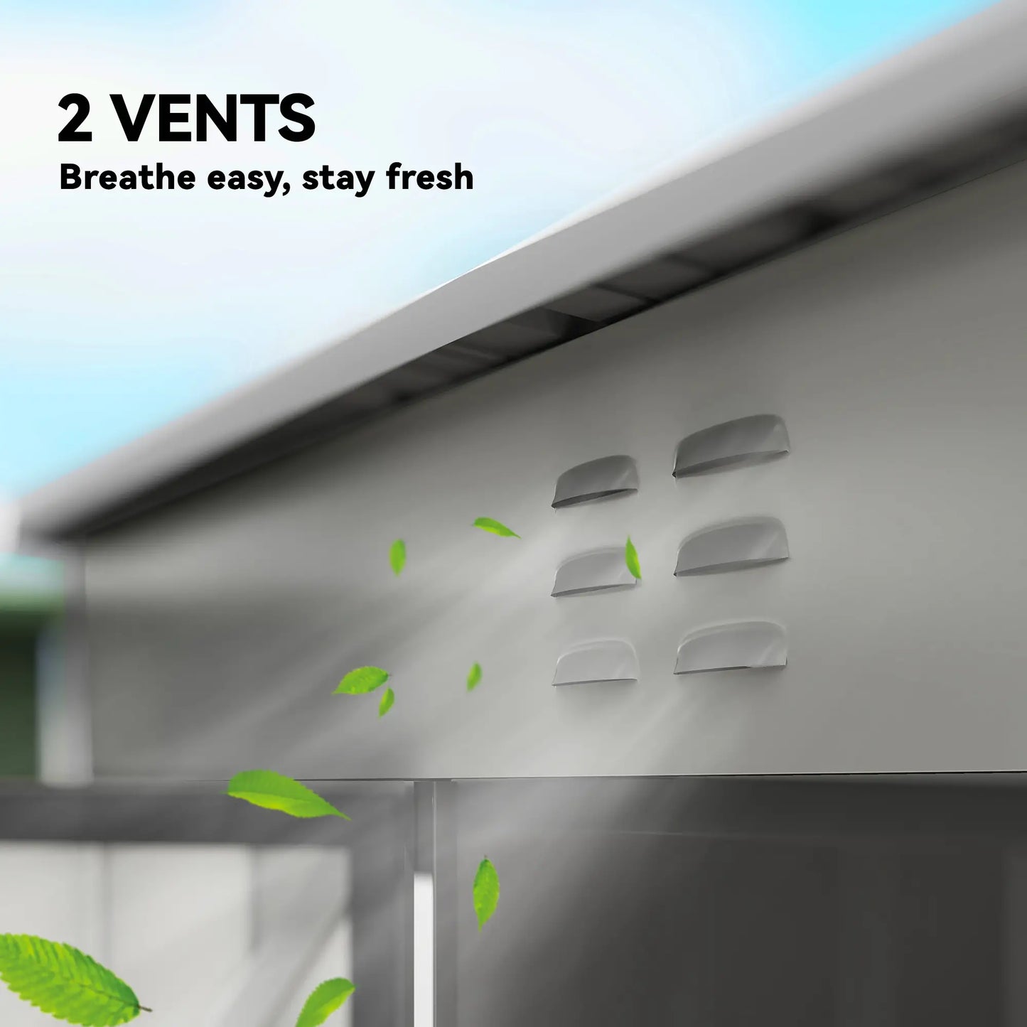 9' x 4' Galvanized Steel Garden Storage Shed, Lockable Doors, 2 Air Vents