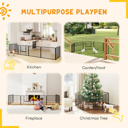 Outdoor Dog Fence, 6 Panels 24" Height, Steel Pet Exercise Pen Houses, Kennels & Pens at Gallery Canada