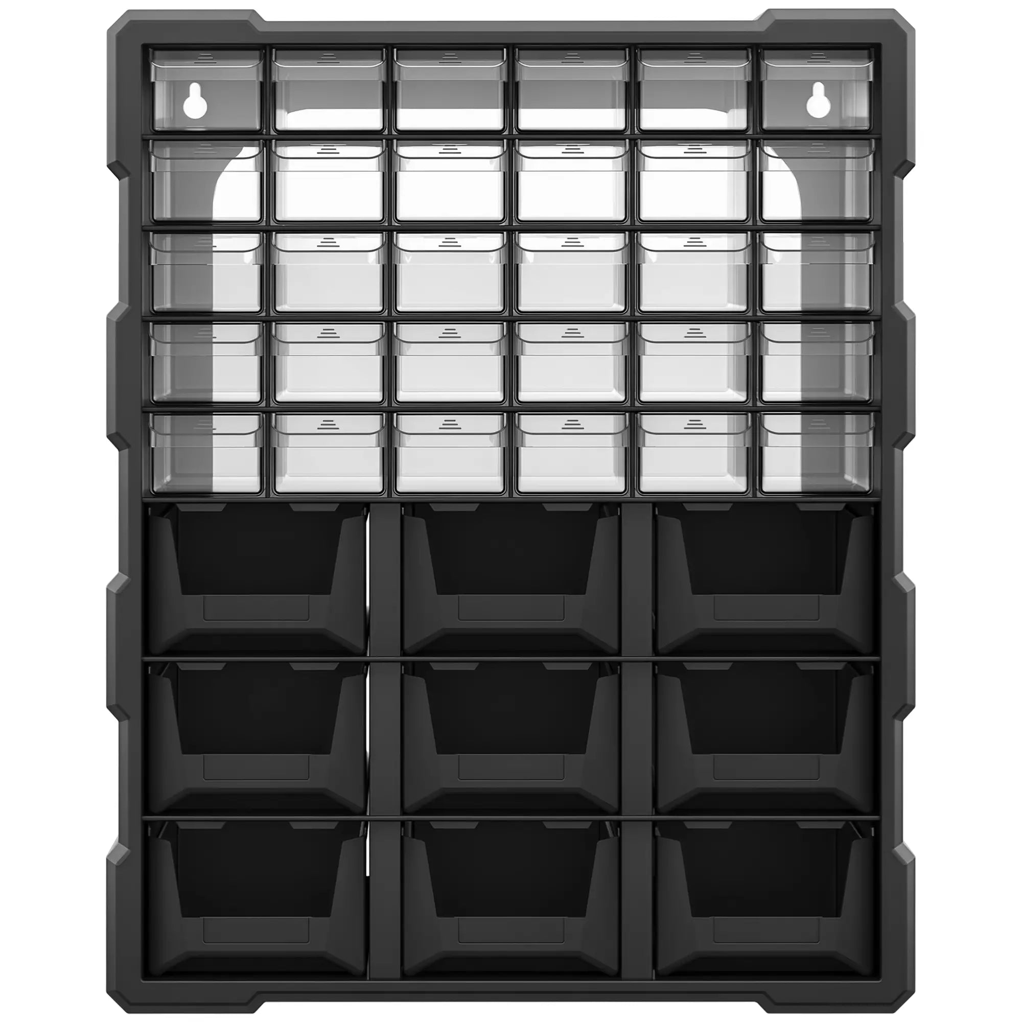 Plastic 39 Drawer Parts Organizer, Wall Mount Storage Cabinet, Black Tool Organizers Black at Gallery Canada