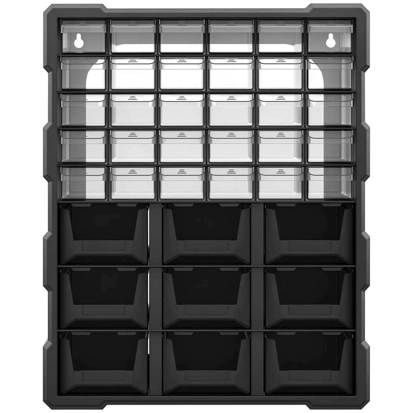 Plastic 39 Drawer Parts Organizer, Wall Mount Storage Cabinet, Black Tool Organizers Black at Gallery Canada