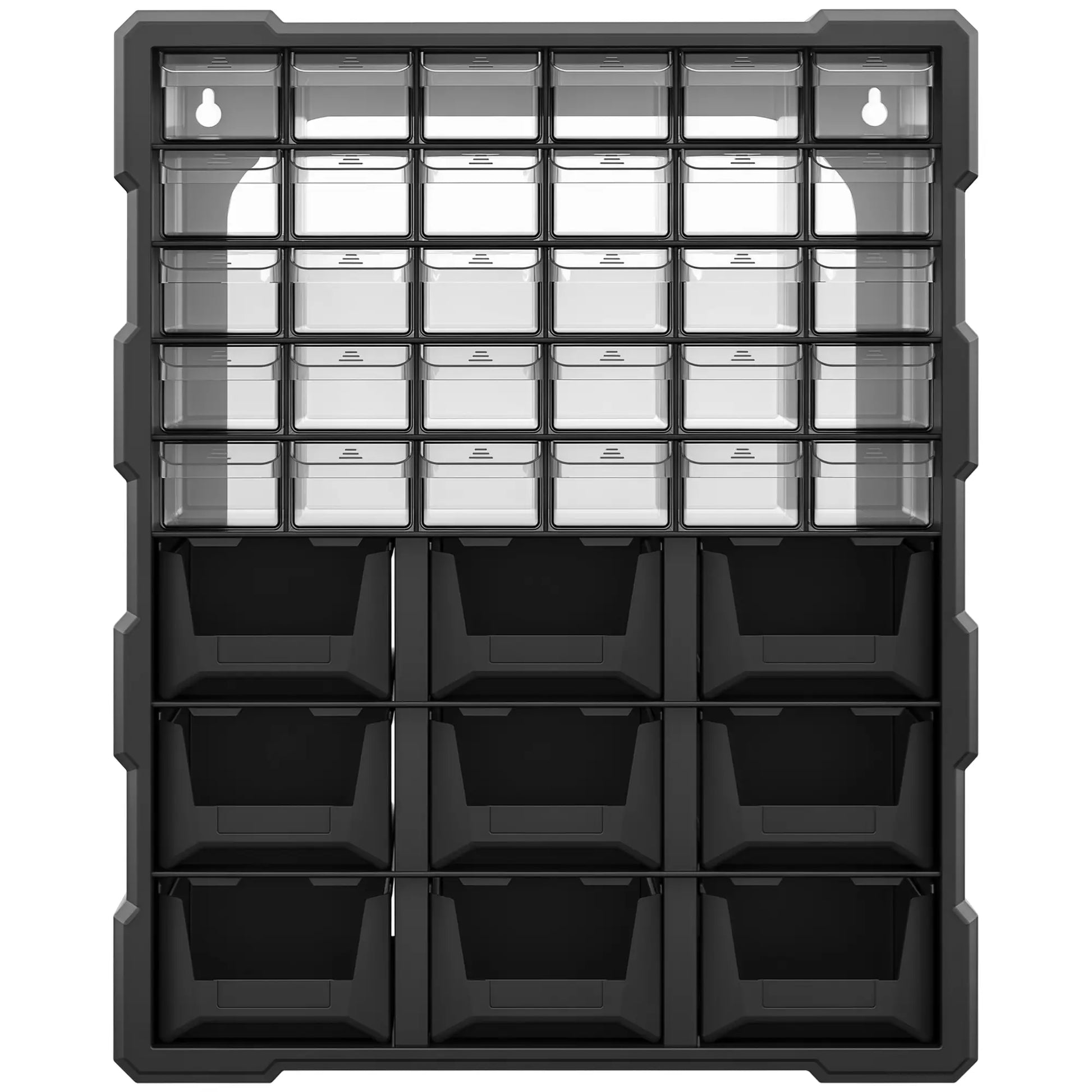 Plastic 39 Drawer Parts Organizer, Wall Mount Storage Cabinet, Black Tool Organizers Black at Gallery Canada