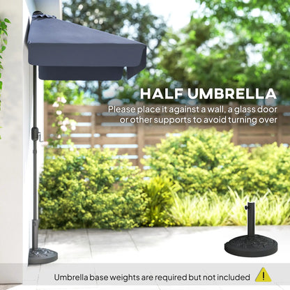 7.5ft Half Umbrella, Crank Handle, Top Vent, Dark Blue