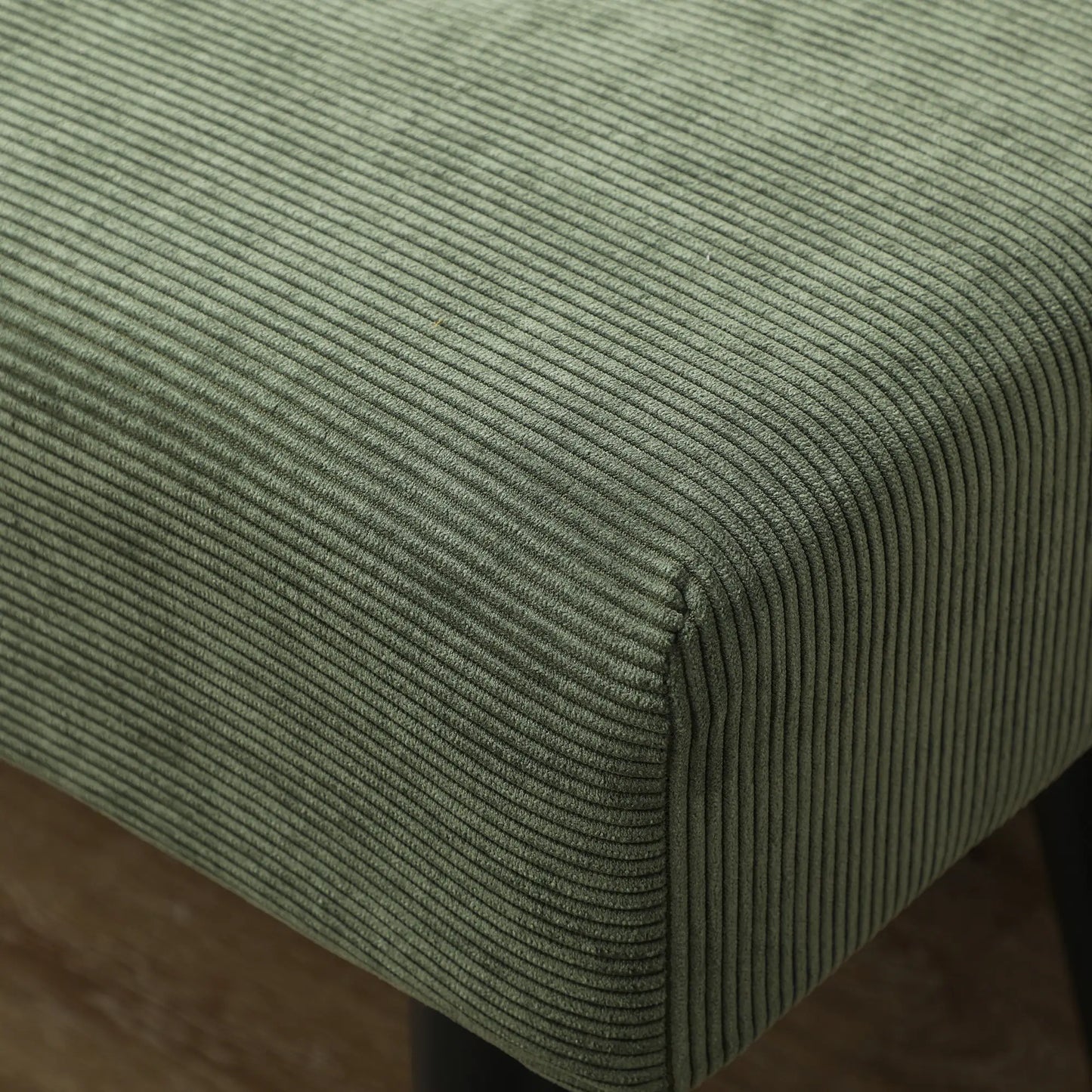 39" Upholstered Ottoman Bench, Corduroy, Padded Seat, Steel Legs, Green Storage Ottomans & Benches at Gallery Canada