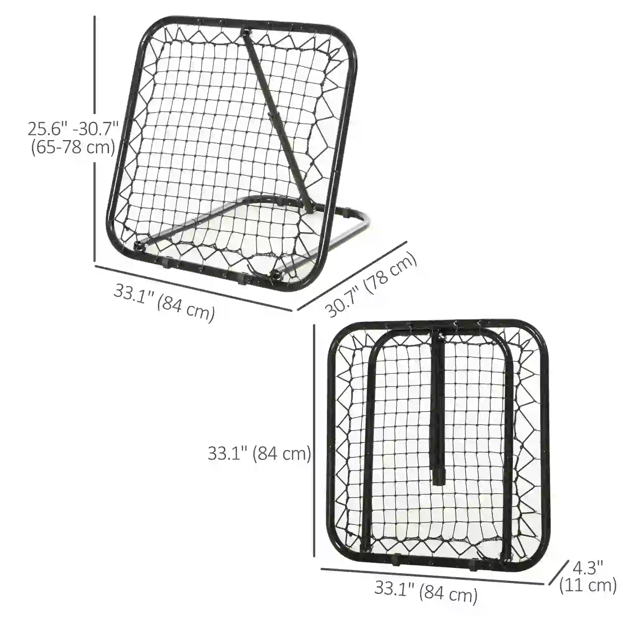 Soccer Rebounder Net, 3' x 3', Angle Adjustable, Quick Folding, Kickback Target Football at Gallery Canada