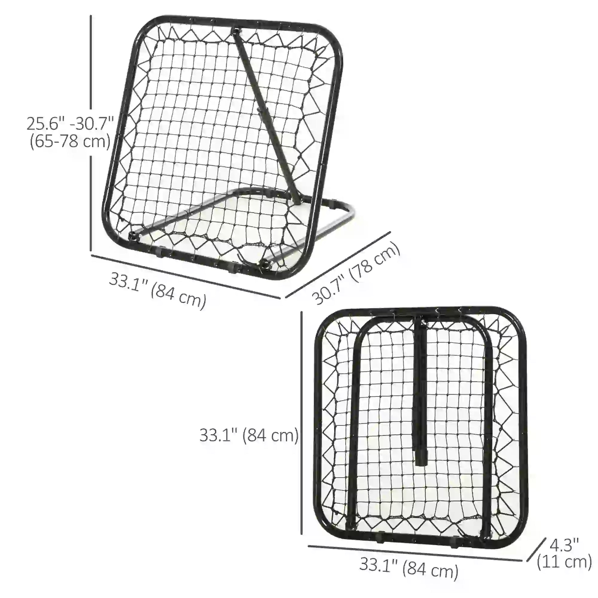 Soccer Rebounder Net, 3' x 3', Angle Adjustable, Quick Folding, Kickback Target Football at Gallery Canada