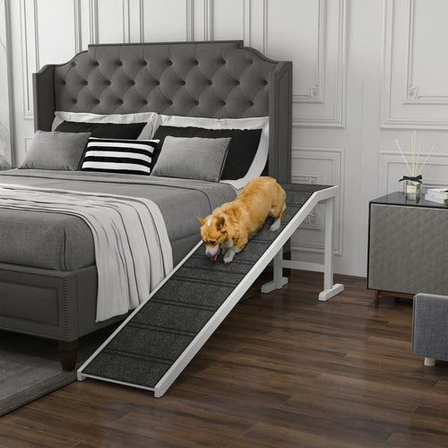 Dog Ramp with Non-Slip Carpet, Top Platform, 74