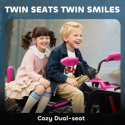 2-Seater All-Terrain 4 Wheeler, 24V Kids ATV, Electric Quad Car, Pink Electric Toy Cars at Gallery Canada