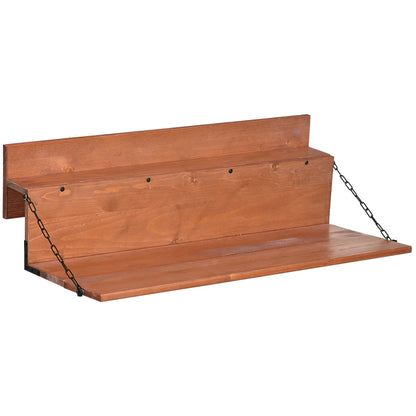 Table de Balcon Pliable, Bureau Pliable Épicéa, 39,4 Pouces, Orange