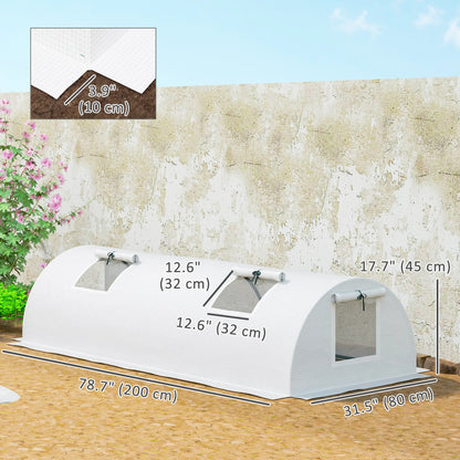 Portable Mini Greenhouse, 7' x 3' x 2', Steel Frame With 5 Mesh Windows, White Mini Greenhouses at Gallery Canada