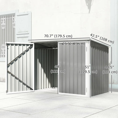 Outdoor Metal Storage Shed, Double Door With Vents, Light Grey Sheds at Gallery Canada