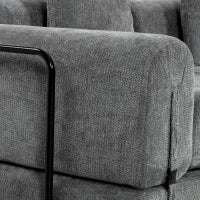 96.5" Folding Sofa Bed, Convertible 3 Seater Modular Couch, Grey