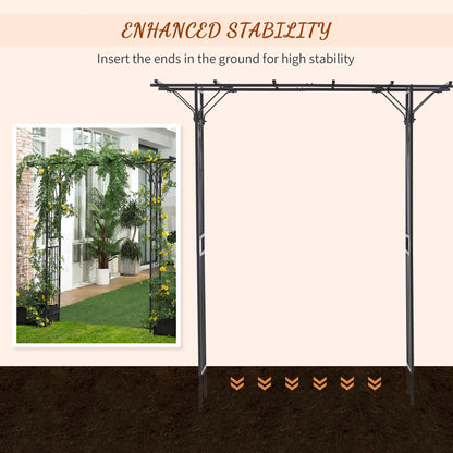 7ft Metal Garden Arch, Outdoor Walkway Arbor, Climbing Plants, Dark Gray Garden Arches at Gallery Canada
