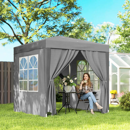 6.6'x6.6' Pop Up Canopy Tent, Instant Sun Shelter With Carry Bag, Grey Pop Up Canopies at Gallery Canada