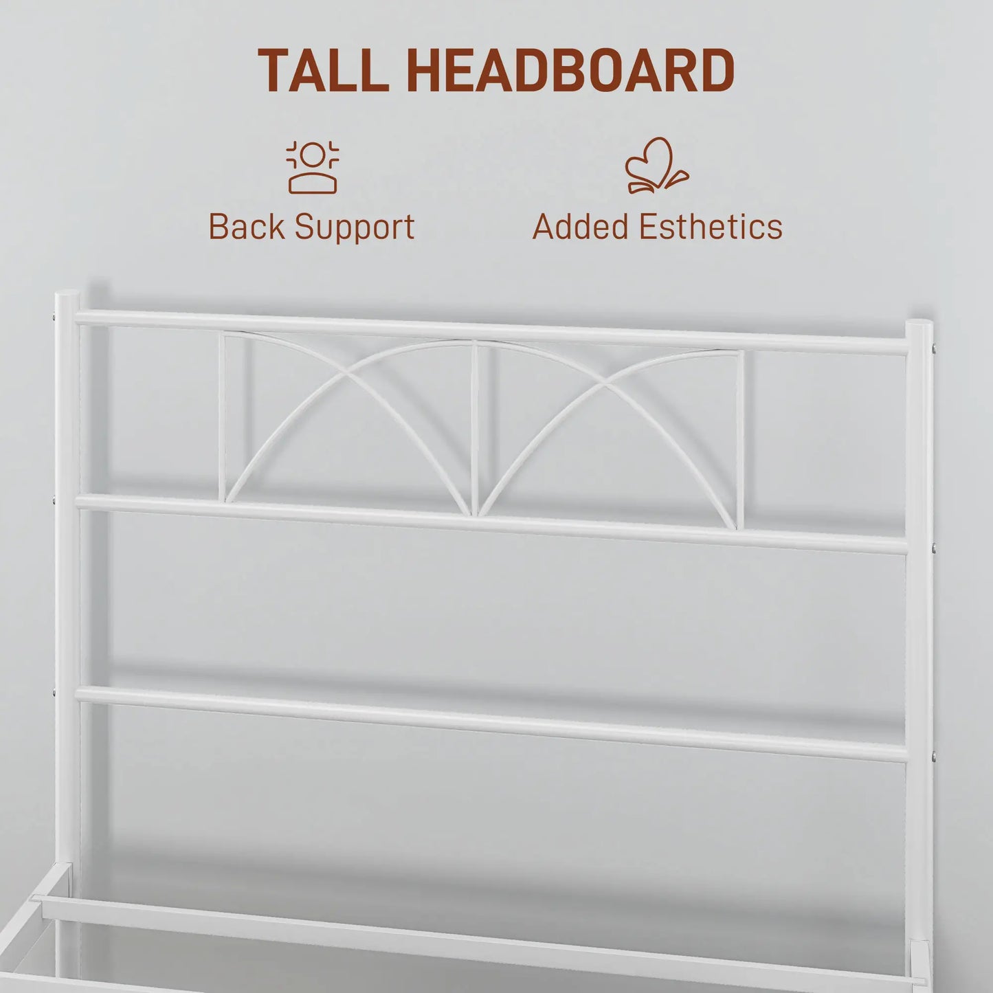Metal Twin Bed Frame, Headboard, Steel Slat Support, Underbed Storage Bed Frames at Gallery Canada