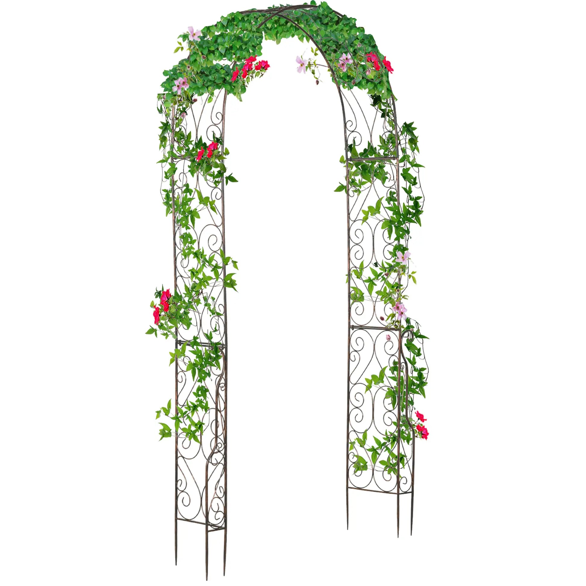 7.5ft Metal Garden Arch, Outdoor Walkway Arbor, Climbing Vine Plants, Black Garden Arches Black at Gallery Canada