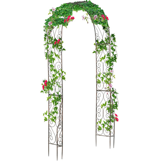 7.5ft Metal Garden Arch, Outdoor Walkway Arbor, Climbing Vine Plants, Black Garden Arches Black at Gallery Canada
