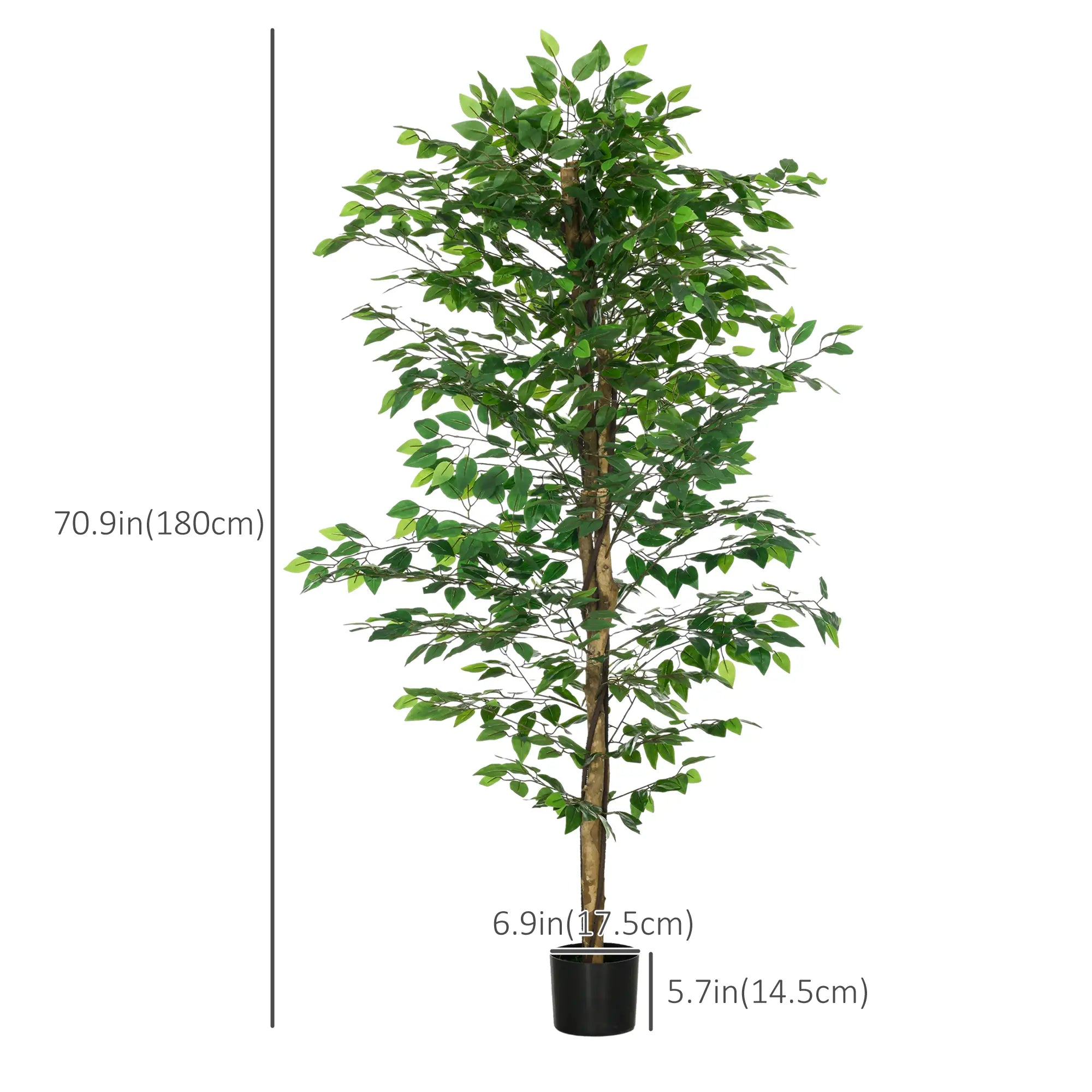 Set of 2 6ft Artificial Ficus Trees, Indoor Fake Plants with Pot Artificial Trees at Gallery Canada
