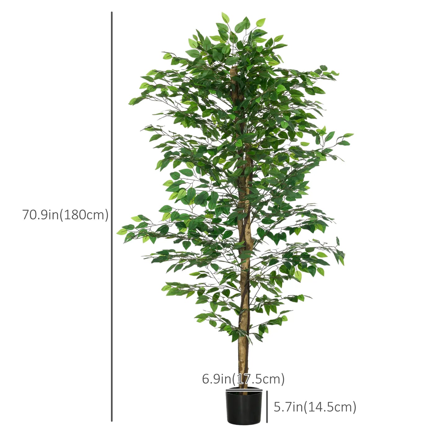 Set of 2 6ft Artificial Ficus Trees, Indoor Fake Plants with Pot Artificial Trees at Gallery Canada