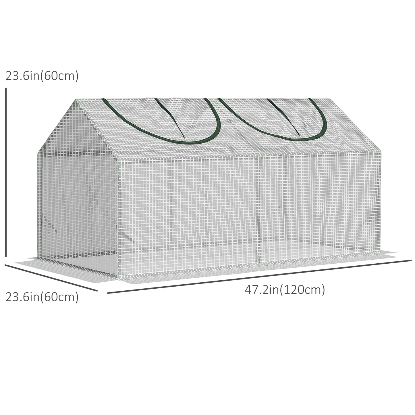 47" x 24" x 24" Mini Tunnel Greenhouse, Steel Frame, PE Cover, White Mini Greenhouses at Gallery Canada