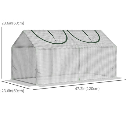 47" x 24" x 24" Mini Tunnel Greenhouse, Steel Frame, PE Cover, White Mini Greenhouses at Gallery Canada