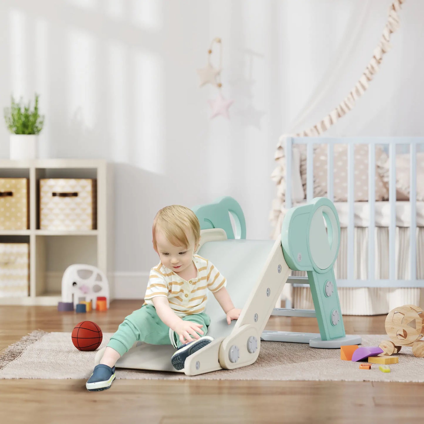 Toddler Slide, Foldable Kids Slide 1.5-3 Years, Green Gym Sets & Swings at Gallery Canada