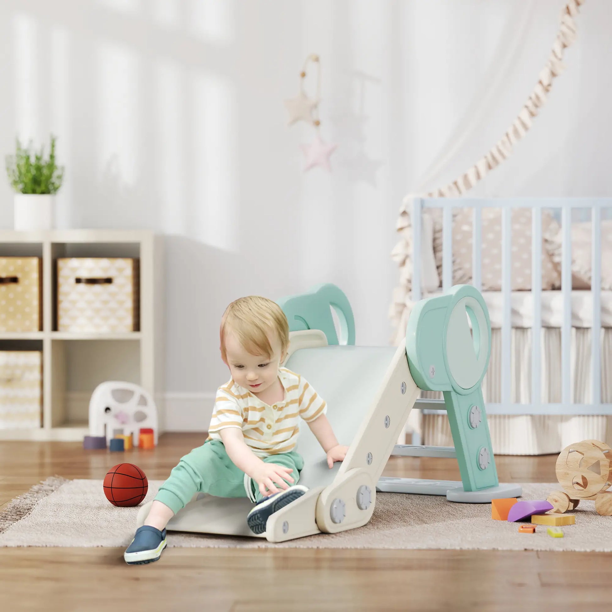 Toddler Slide, Foldable Kids Slide 1.5-3 Years, Green Gym Sets & Swings at Gallery Canada