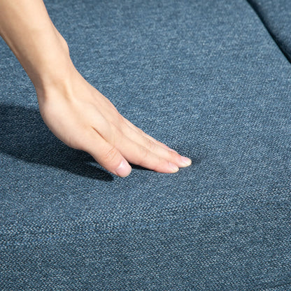 Vintage Loveseat, Fabric 2 Seater Sofa, Rolled Arms, Rubber Wood Legs, Dark Blue 2-Seater Sofas at Gallery Canada