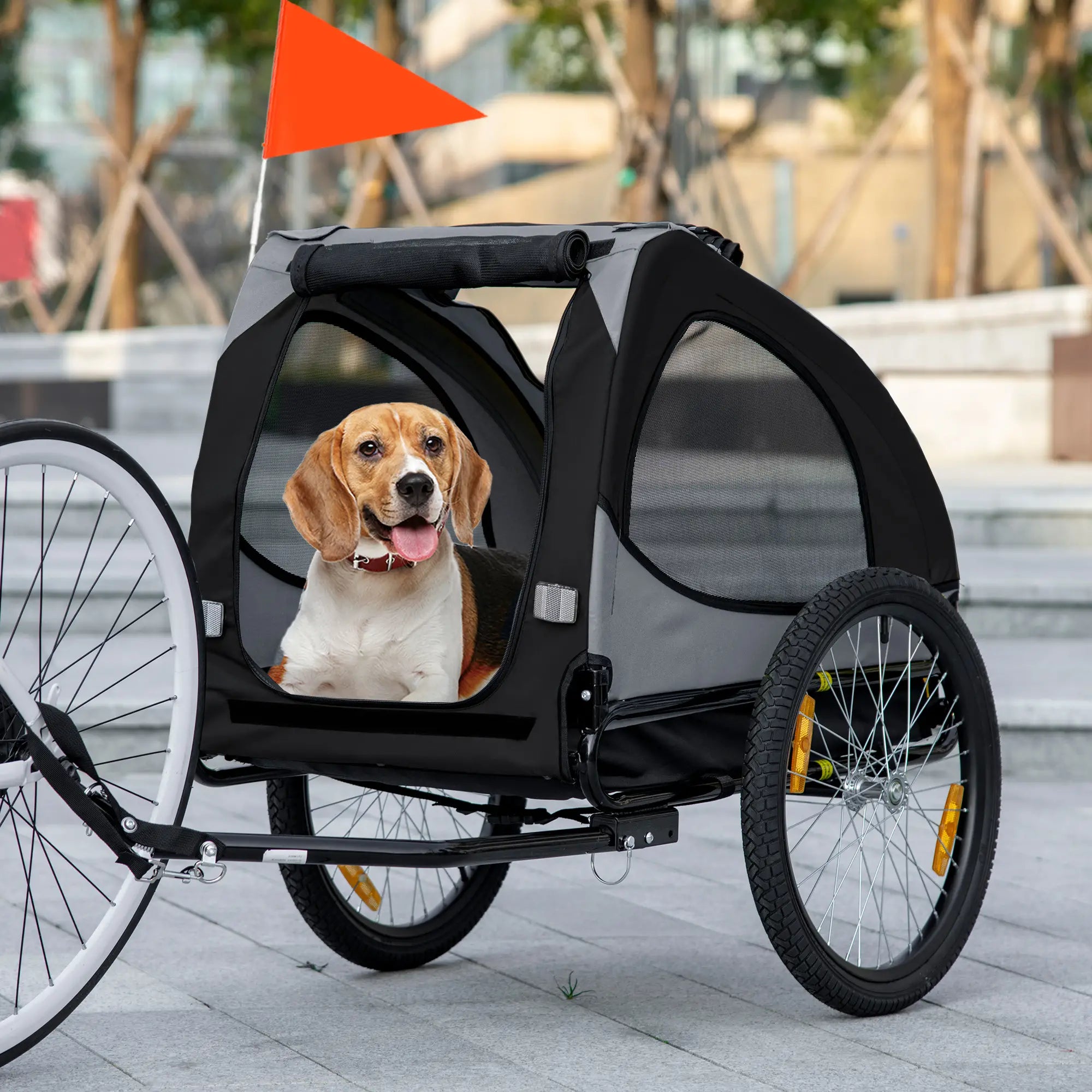 Dog Bike Trailer, Hitch Coupler, Quick Release Wheels, Medium, Black Dog Bike Trailers & Strollers at Gallery Canada