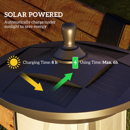 50" Solar Post Light, Cool White LED Outdoor Lamp, Waterproof IP44 for Patio, Garden, Backyard, Pathway - Gallery Canada