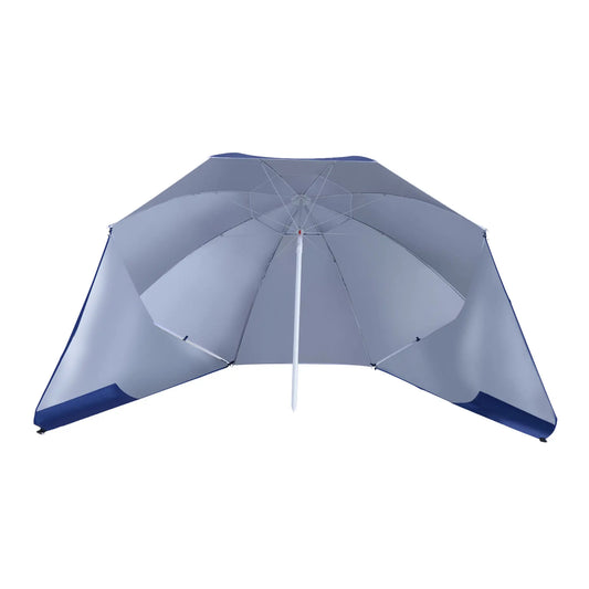 7.5ft 2-in-1 Beach Umbrella, UV50 Protection, Blue Beach Umbrellas Blue at Gallery Canada