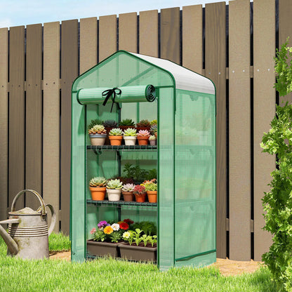 Mini Greenhouse, 27.6" x 19.7" x 50", Screen Roof, Roll-Up Door, Green Portable Greenhouses at Gallery Canada