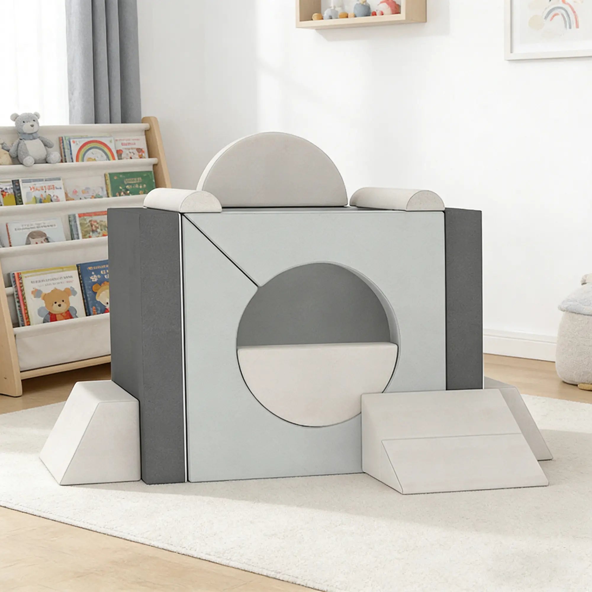 12 PCS Modular Kids Play Couch, Toddler Sectional Sofa, Grey Kids Gym & Playmats at Gallery Canada