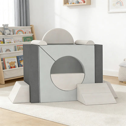 12 PCS Modular Kids Play Couch, Toddler Sectional Sofa, Grey Kids Gym & Playmats at Gallery Canada