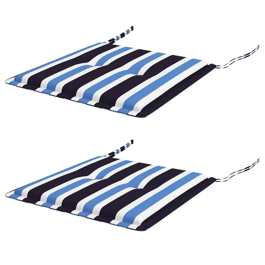 2-Piece Seat Cushion Replacement, Outdoor Patio Chair Cushions, White Strip, Blue Patio Chair Cushions Blue White Strip at Gallery Canada