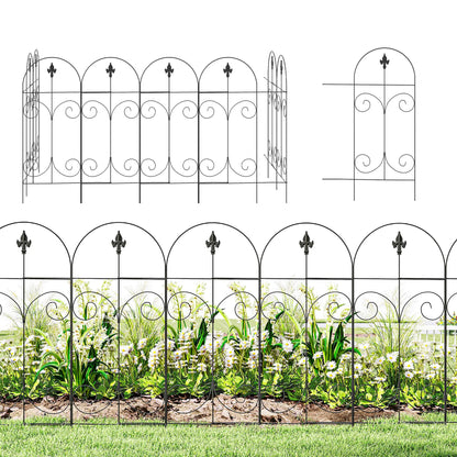Outdoor Metal Garden Fence Panels, Animal Barrier, 8 Pack, Scrollworks Garden Fences at Gallery Canada