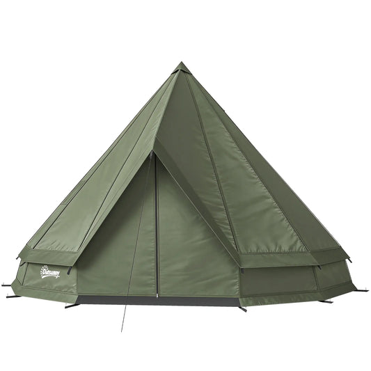 Waterproof Camping Tent, Stove Jack, 4-6 Person, Army Green Camping Tents Army Green at Gallery Canada
