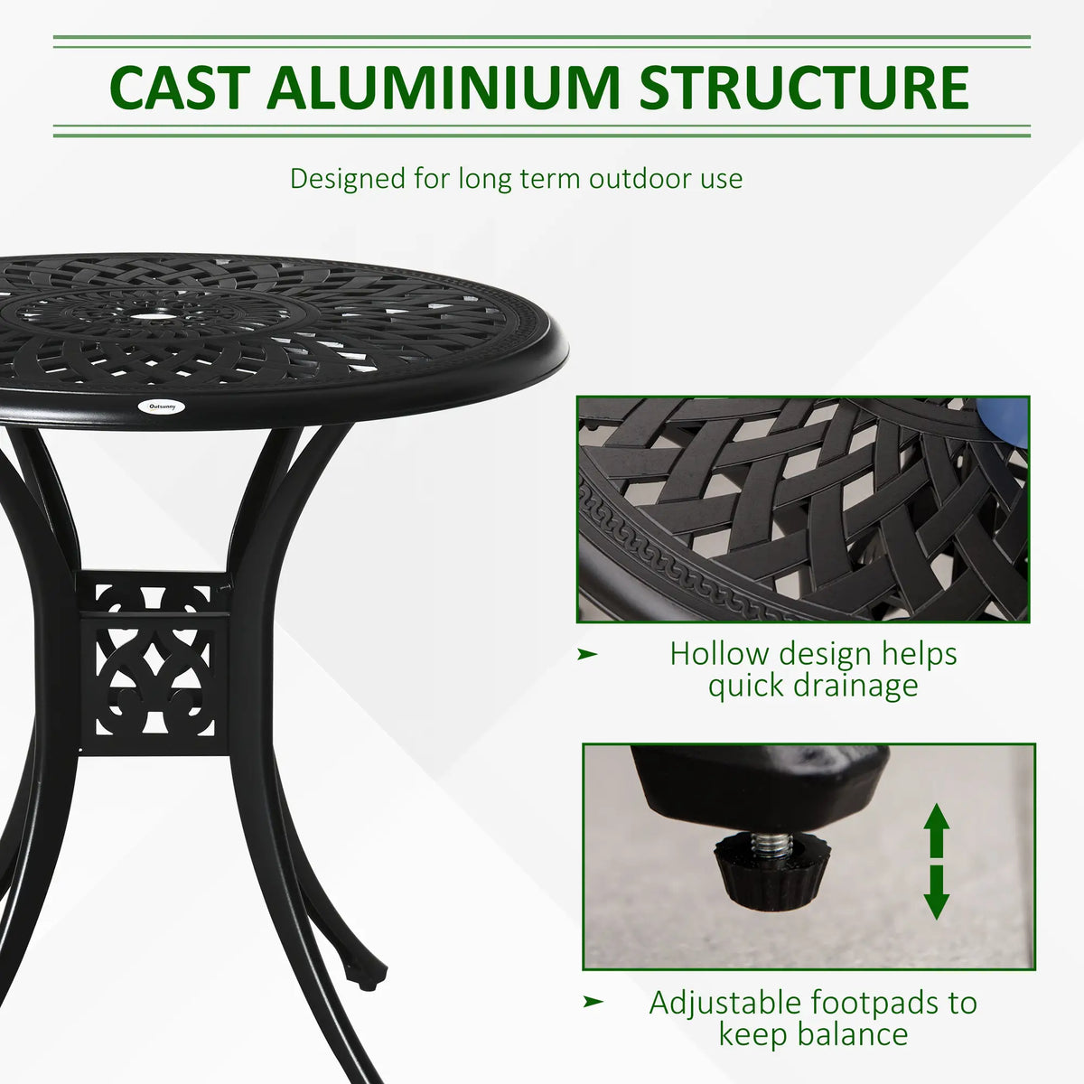 30 Inch Round Patio Dining Table With Umbrella Hole, Black Patio Side Tables at Gallery Canada