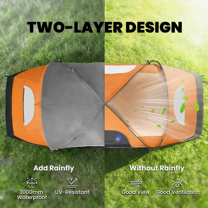 5-6 Person Family Tent, With Lighting Hook, Carrying Bag, Orange Camping Tents at Gallery Canada