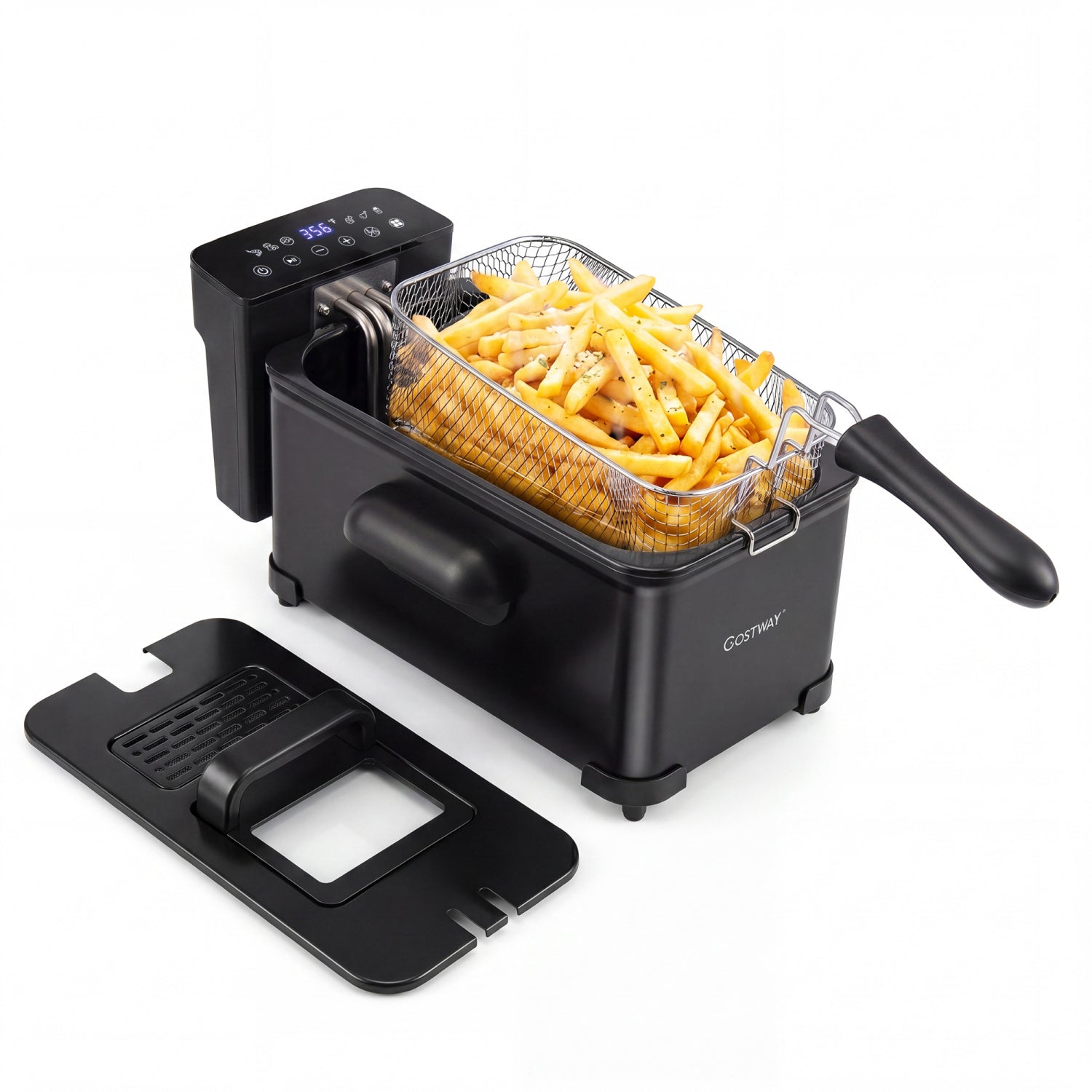 3.2-Qt Electric Deep Fryer, 1700W, LED Touch Screen, Black Air Fryers at Gallery Canada