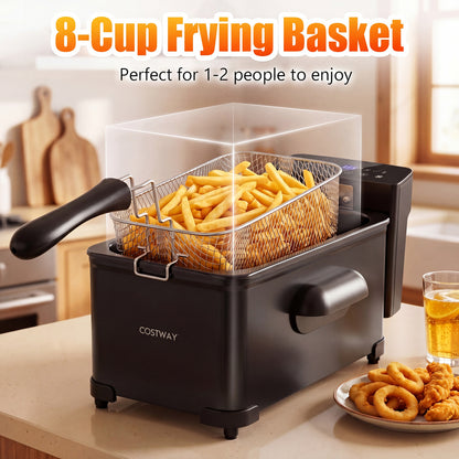 3.2-Qt Electric Deep Fryer, 1700W, LED Touch Screen, Black Air Fryers at Gallery Canada