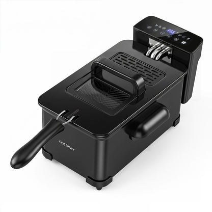 3.2-Qt Electric Deep Fryer, 1700W, LED Touch Screen, Black Air Fryers at Gallery Canada