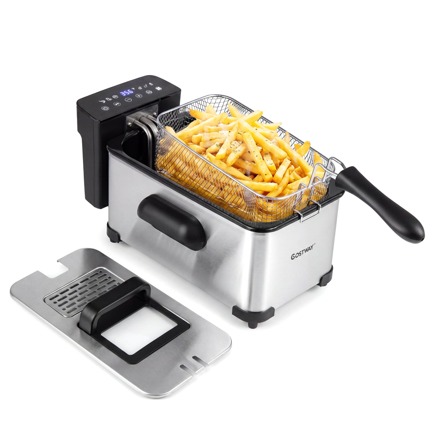 3.2-Qt Electric Deep Fryer, 1700W, LED Touch Screen, Enamel Oil Tank Air Fryers at Gallery Canada