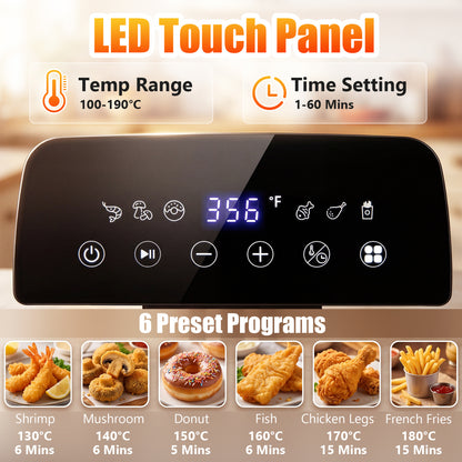 3.2-Qt Electric Deep Fryer, 1700W, LED Touch Screen, Enamel Oil Tank Air Fryers at Gallery Canada