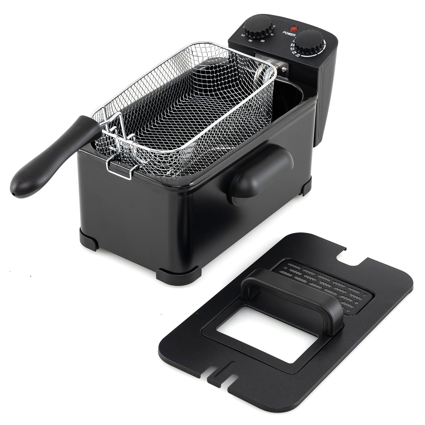 3.2 Quart Electric Stainless Steel Deep Fryer with Timer, Black Air Fryers Black at Gallery Canada