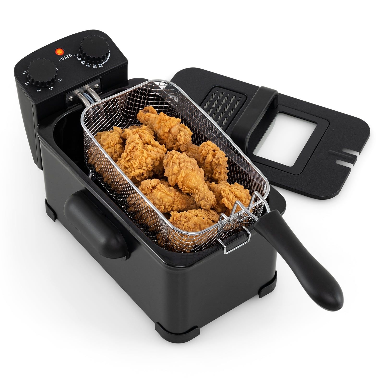 3.2 Quart Electric Stainless Steel Deep Fryer with Timer, Black Air Fryers Black at Gallery Canada