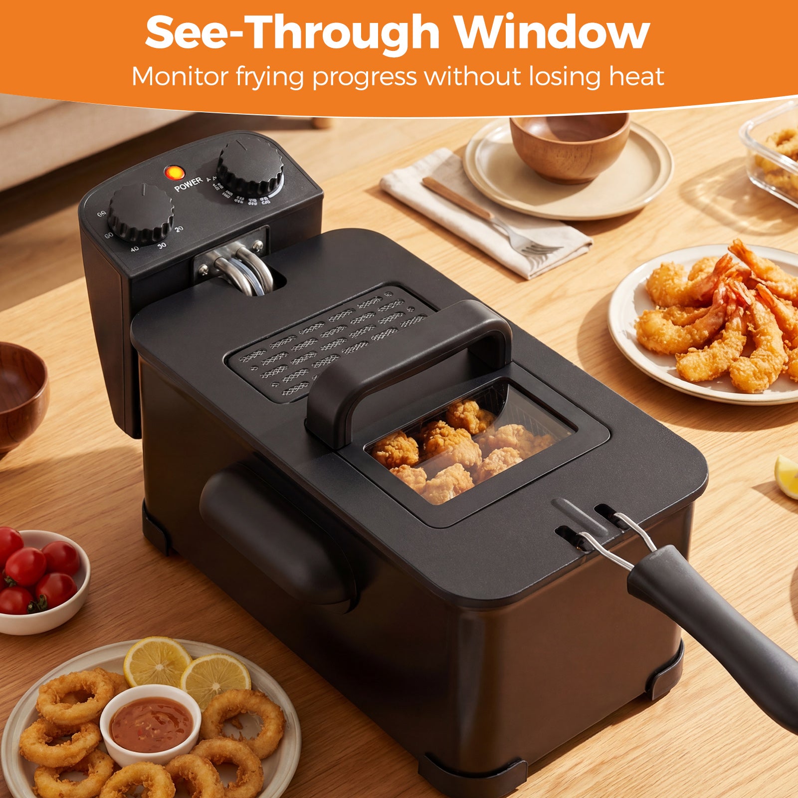 3.2 Quart Electric Stainless Steel Deep Fryer with Timer, Black Air Fryers at Gallery Canada