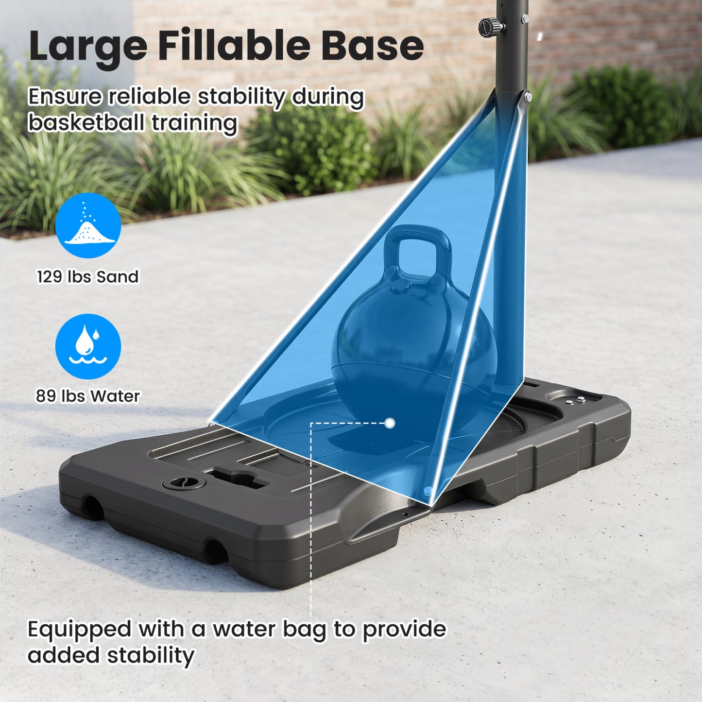 Portable Basketball Hoop, Adjustable 3.3-10 Feet, Black Sport Equipments at Gallery Canada