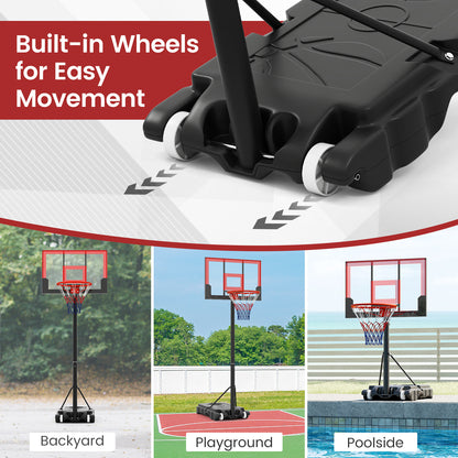 3.3-7 Feet Portable Adjustable Outdoor Kids Basketball Hoop Goal System, Red Sports at Gallery Canada